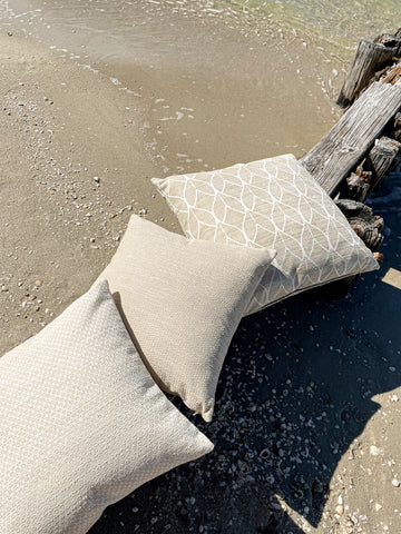 Coastal Breeze Beige Indoor Outdoor Pillow