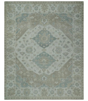 Antique Design Medallion Earthy Ivory and Camel 8x10 wool Area Rug