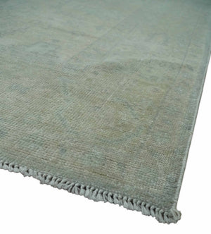 Antique look Beige and Gray Hand Knotted Oriental Oushak 8x10 wool Area Rug