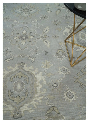 Antique Style Silver And Beige Modern Oushak wool Area Rug