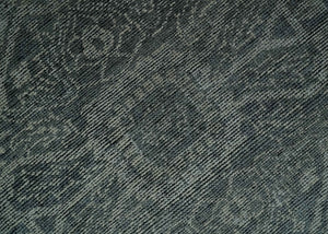 Antique Style Charcoal and Silver Traditional Heriz Medallion 8x10 wool Area Rug