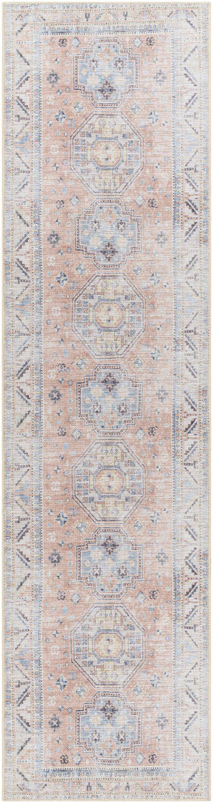 Morcott Peach Washable Runner Rug