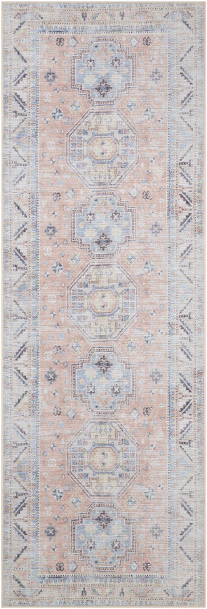 Morcott Peach Washable Runner Rug