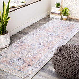 Morcott Peach Washable Runner Rug