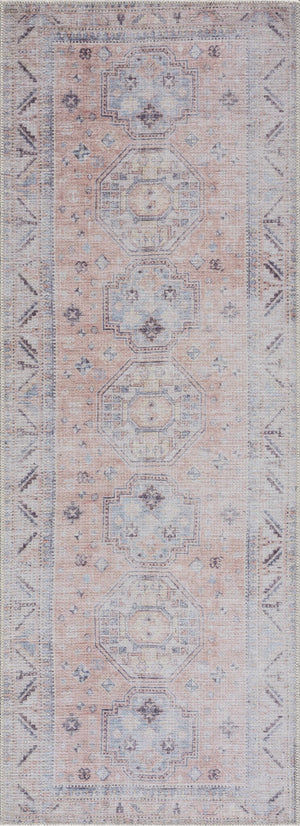 Morcott Peach Washable Runner Rug