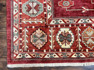 Persian Bidjar Rug 9x13, Wool Hand Knotted Vintage Carpet, Red Oriental Rug, Handmade Rug, Large 9 x 13 Room Size Rug