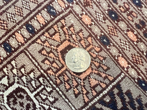 Pakistani Bokhara Turkoman Rug 7x10, Handmade Vintage Wool Carpet, Brown-Red