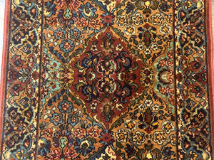 Karastan Rug 2.6 x 4 Multicolor Panel Kirman #717, Original 700 Series, Wool Pile Discontinued