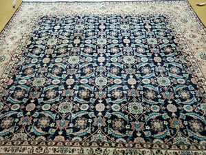 6' X 6' Gorgeous Handmade India Floral Oriental Wool Rug Square Blue Carpet Wow