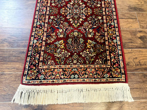 Small Karastan Rug 2.6 x 4 Red Sarouk #785, Karastan Wool Pile Rug, Original 700 Series, Discontinued Vintage Karastan Carpet