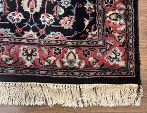 Pak Persian Runner Rug 2.8 x 10, Dark Blue, Floral Allover, Wool