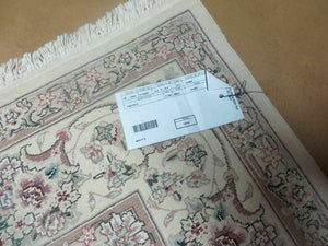 6' X 9' Vintage Chinese Floral Oriental Handmade Virgin Wool Silk Rug Ivory
