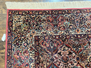 Karastan Multicolor Panel Kirman Rug #717, Wool Karastan Rug 8' 8" x 12', Vintage Multipanel Kirman, Original Karastan Collection 700 Series