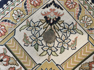 Wonderful Sino Persian Silk Rug 4x6, Tree of LIfe Design, Masterpiece 575 KPSI, Birds, Prayer Rug, Black, Silk on Silk