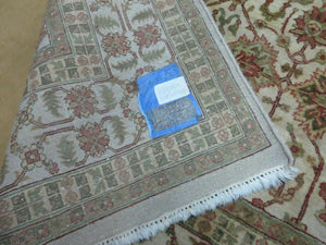 8' 5" X 12' Handmade India Agra Floral Oriental Wool Rug Tea Washed Carpet Nice