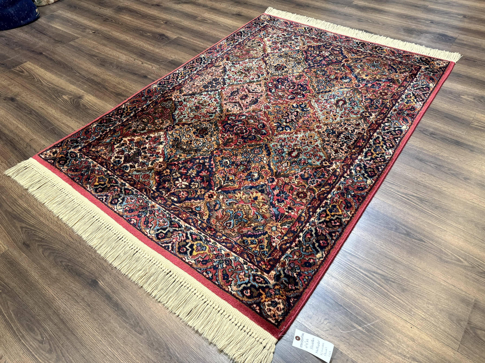 Karastan Rug 4x6 Multicolor Panel Kirman Rug #717, Wool Karastan Carpet, Original Collection 700 Series, Vintage, Rare Size
