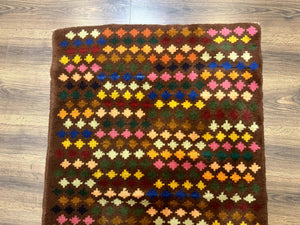Afghan Balouch Rug 3x5 Multicolor Vintage Handmade Wool Carpet