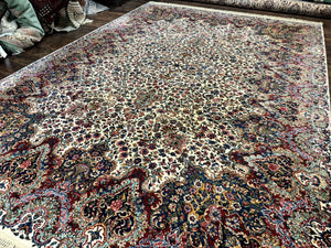 Karastan Rug #742 Floral Kirman 8.8 x 12, Wool Pile, Vintage Original Series, Rare