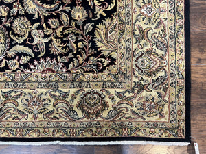Indo Persian Rug 8 x 9.4, Allover Floral Design, Vintage Room Sized Rug, Traditional Oriental Carpet, Hand Knotted Rug for Living Room, Nice