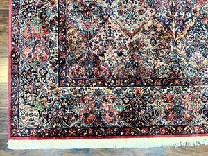 Karastan Rug 8.8 x 15, Multicolor Panel Kirman Rug #717, Large Wool Karastan Carpet, Vintage Multipanel Kirman, Original 700 Series