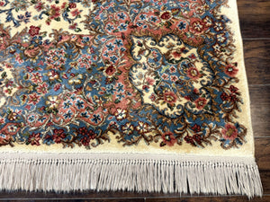 8.8 x 12 Karastan Rug #788 Ivory Kirman, Wool Vintage Original 700 Series