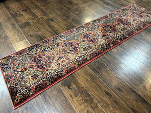 Karastan Runner Rug 2x9, Multicolor Panel Kirman Runner #717, Wool Pile, Original 700 Series, Vintage, Skinny Runner 2 x 9, Rare