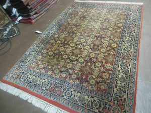 4' X 6' vintage Handmade India Amritsar Floral Oriental Wool Rug Organic Nice
