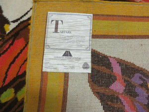 4' X 6' Tartare Modern Hand Knotted Spainsh Wool Rug Butterfly Getting Wings Nice