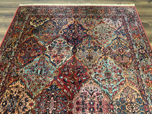 Karastan Rug 5.9 x 9, Multicolor Panel Kirman Rug #717, Wool Original Karastan Collection 700 Series