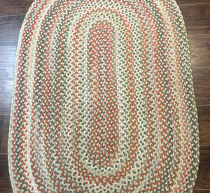 Braided American Oval Rug 3x5, Multicolor, Hand Braided