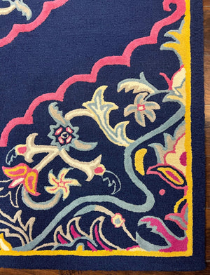 Safavieh Rug 8x10 Belagio Collection, Navy Blue Pink Yellow, Power-Loomed Wool Carpet, Floral Area Rug, Modern Rug, Room Sized 8 x 10 ft Rug