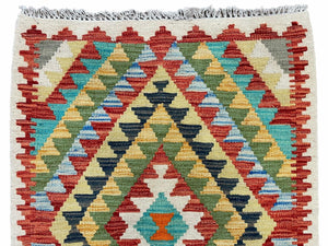 Small Kilim Rug 2x3 Colorful Turkish Kilim Accent Rug New Flatweave Wool Kilim Chobi Kilim Diamond Zigzag Playroom Rug