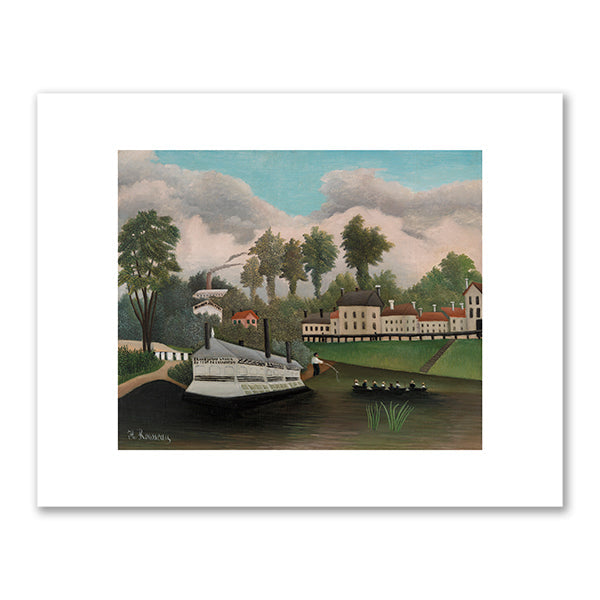 The Great Laundry Boat at Charenton Bridge (Le Grand Bateau-Lavoir du Pont de Charenton) by Henri Rousseau