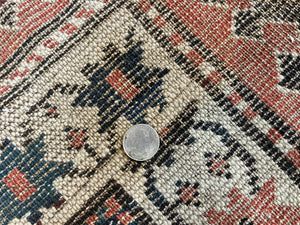 Antique Caucasian Kazak Runner Rug 4 x 9.5, Handmade Wool Rug for Hallway, Rare Colorful Panel Design Mid 19th Century 1870s Oriental Carpet
