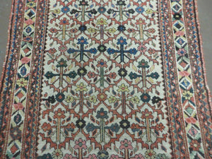 3' 3"X 10' Antique Handmade Caucasian Shirvan Wool Runner Rug Nice