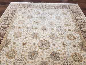 Long and Wide Corridor Rug 6 x 14.8, Hallway Carpet, Pakistani Pak Persian Rug, Haji Jalil Design, Allover Floral, Beige, Vintage, Handmade