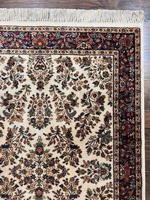 Karastan Rug 4x6, Karastan Ivory Sarouk #760 Wool Carpet, Vintage Original Collection 700 Series Discontinued, Floral Oriental Rug