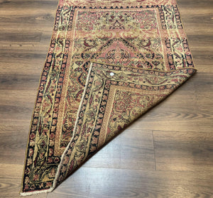 Antique Persian Lavar Rug 3x5, Persian Kerman Rug, Traditional Persian Carpet