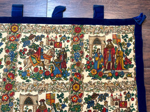 Vintage European Tapestry 4x4, Medievel Design