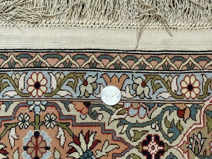 Rare Turkish Hereke Silk Rug 3x5, Tree of Life Persian Vase Design, Very Fine 440 KPSI, Signed