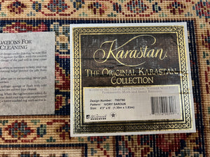 Karastan Rug 4.3 x 6, Karastan Ivory Sarouk #760 Wool Carpet, Vintage Original Collection 700 Series Discontinued, Floral Oriental Rug, Nice