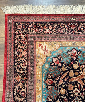Magnificent Persian Qum Silk Rug 3x5, Exceptionally Fine 780 KPSI, Signed, Rare