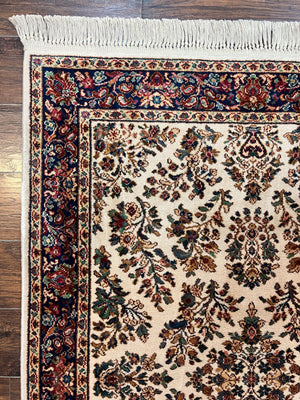 Karastan Rug 4x6, Karastan Ivory Sarouk #760 Wool Carpet, Vintage Original Collection 700 Series Discontinued, Floral Oriental Rug