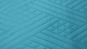 DaDa Bedding Gentle Wave Turquoise Teal Blue Lagoon Lightweight Quilted Bedspread Set (LH3000)