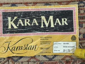 Karastan Rug 8.2 x 11.6 Beige Bokhara, Wool Pile, Vintage Discontinued Karastan Area Rug, Belgium Power Loomed Rug