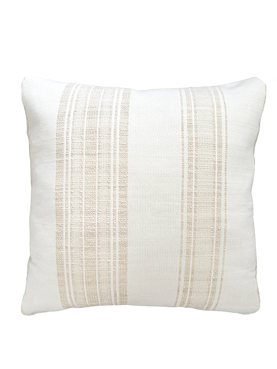Beach Club Beige Stripe Indoor Outdoor Pillow