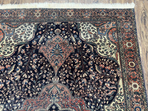 Antique Persian Sarouk Farahan Rug 4x7, Collectible Persian Carpet