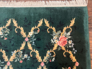 Karastan Garden of Eden Rug 8.8 x 11.8, Green Savonnerie 509/1733, Wool