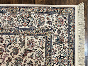 Karastan Rug #738 Tabriz Design 8.8 x 10.6, Room Sized Wool Pile Karastan Carpet, Vintage Discontinued Karastan Area Rug, Ivory, Floral Rug