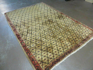 4' X 6' Handmade Indian Allover Wool Rug Camel Hair Color #119